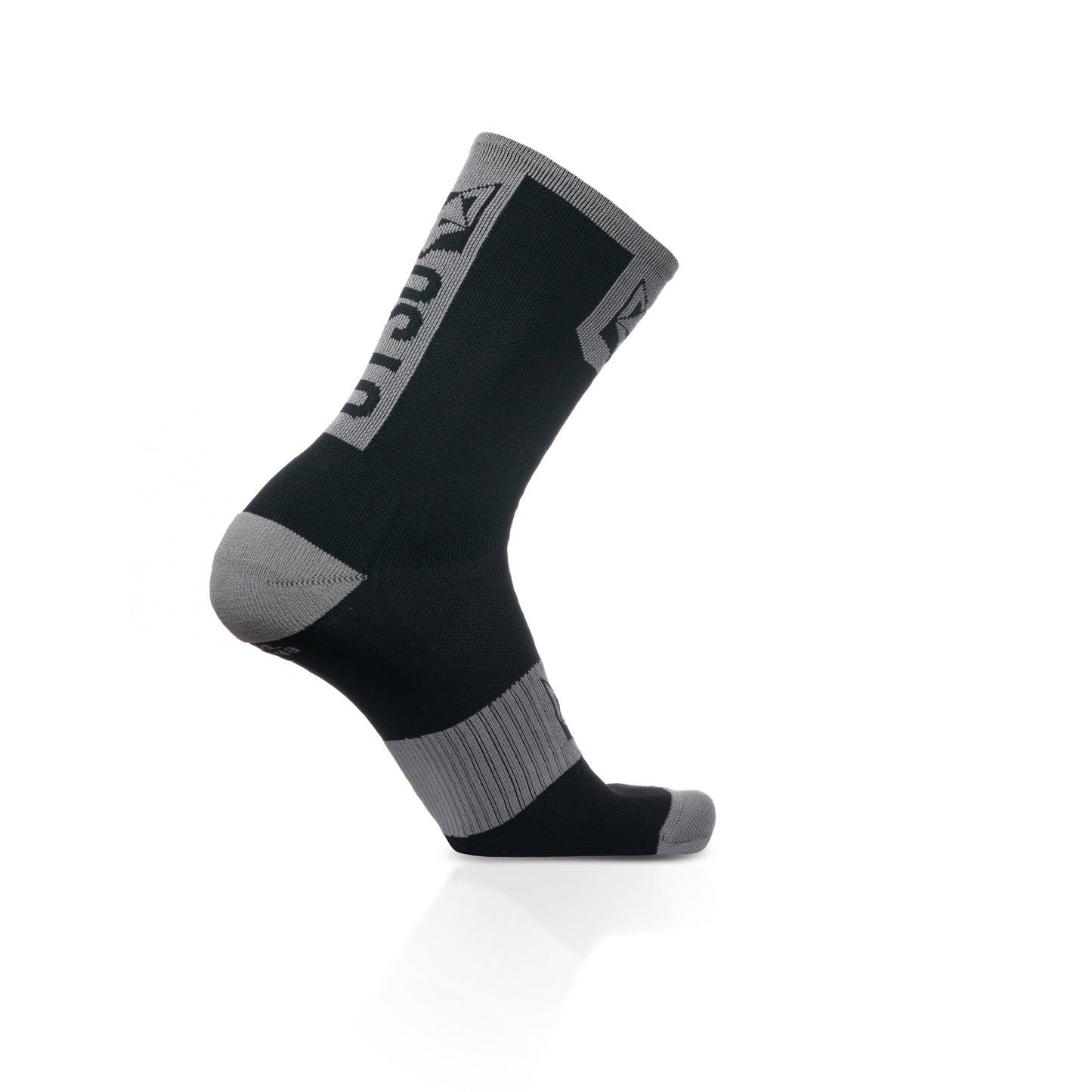 Chaussettes cyclisme hautes - Black & Silver Grey