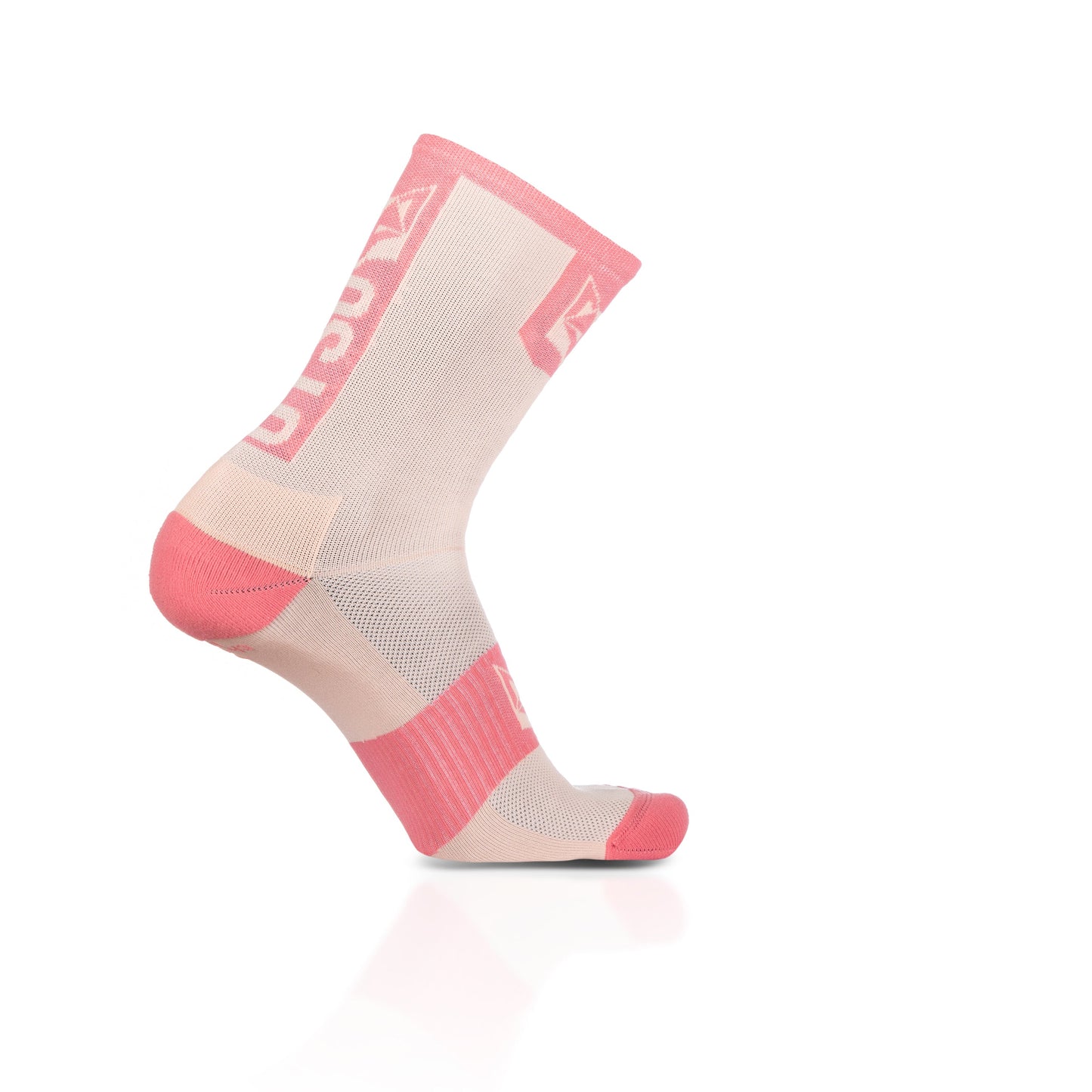 Chaussettes cyclisme hautes - Pink Coral & Pink Salmon