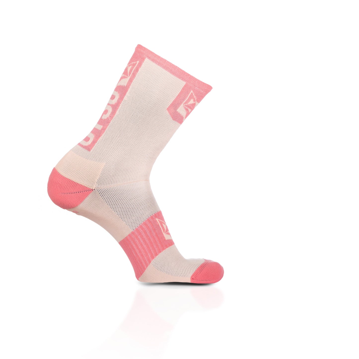 Chaussettes cyclisme hautes - Pink Coral & Pink Salmon