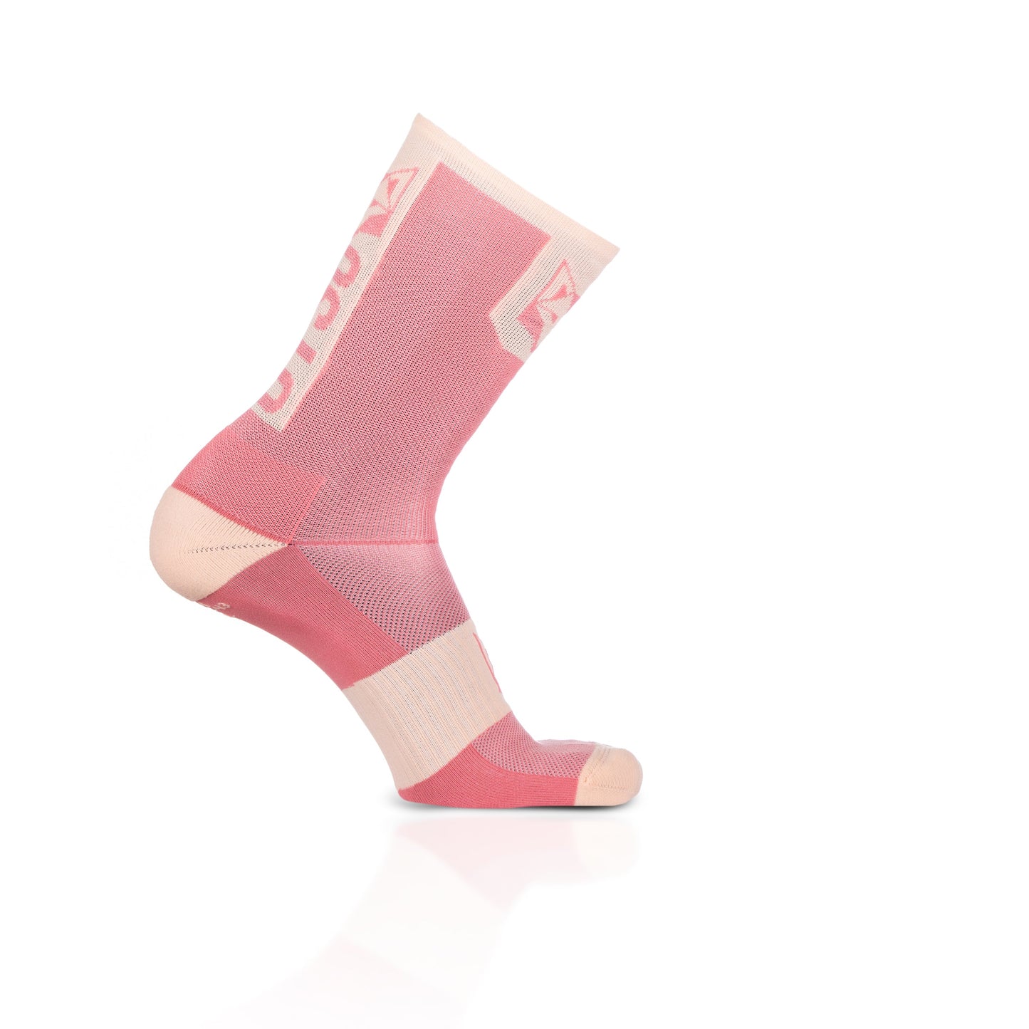Chaussettes cyclisme hautes - Pink Salmon & Pink Coral