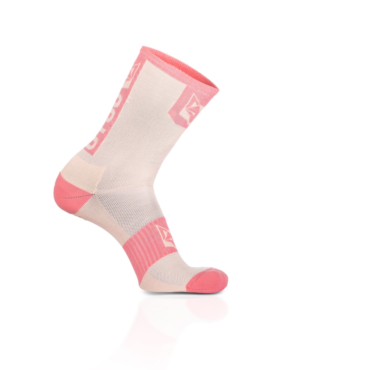 Chaussettes cyclisme hautes - Pink Coral & Pink Salmon