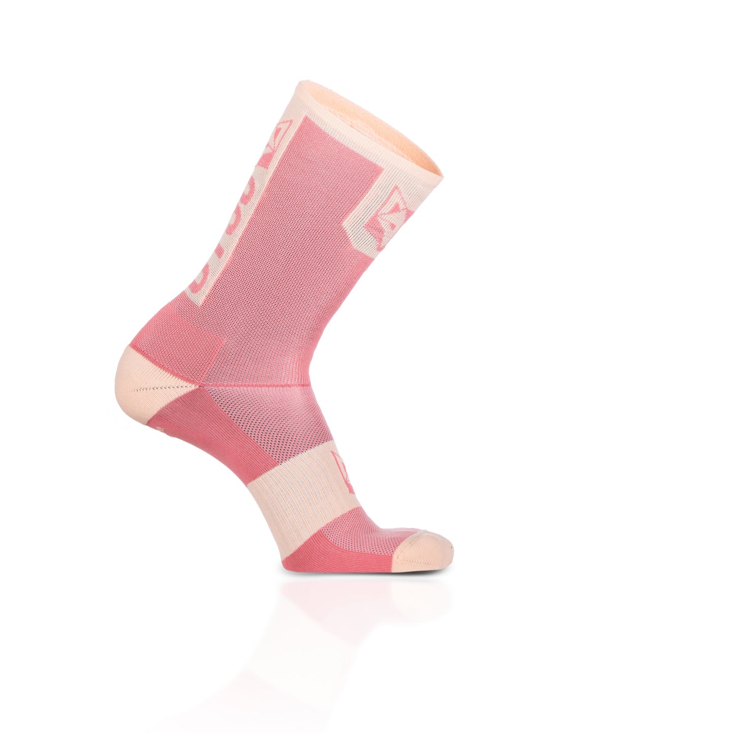 Chaussettes cyclisme hautes - Pink Salmon & Pink Coral