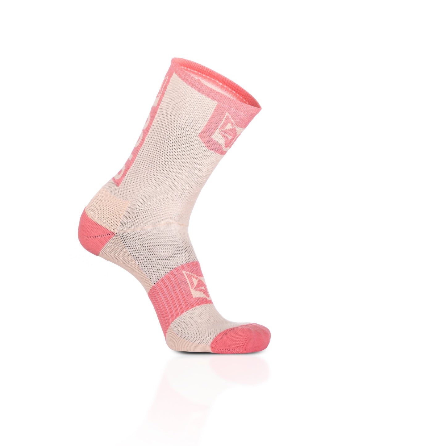 Chaussettes cyclisme hautes - Pink Coral & Pink Salmon