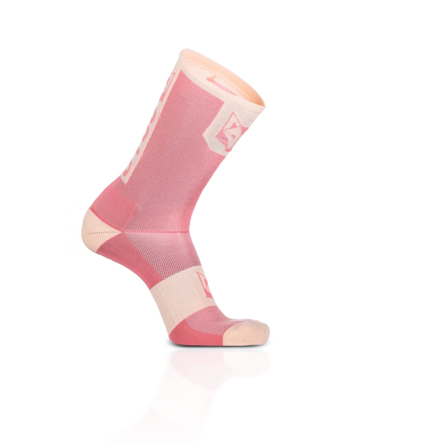 Chaussettes cyclisme hautes - Pink Salmon & Pink Coral