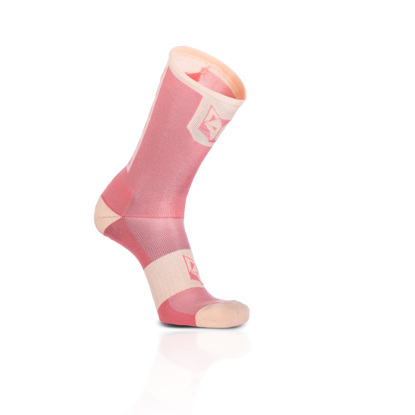 Chaussettes cyclisme hautes - Pink Salmon & Pink Coral