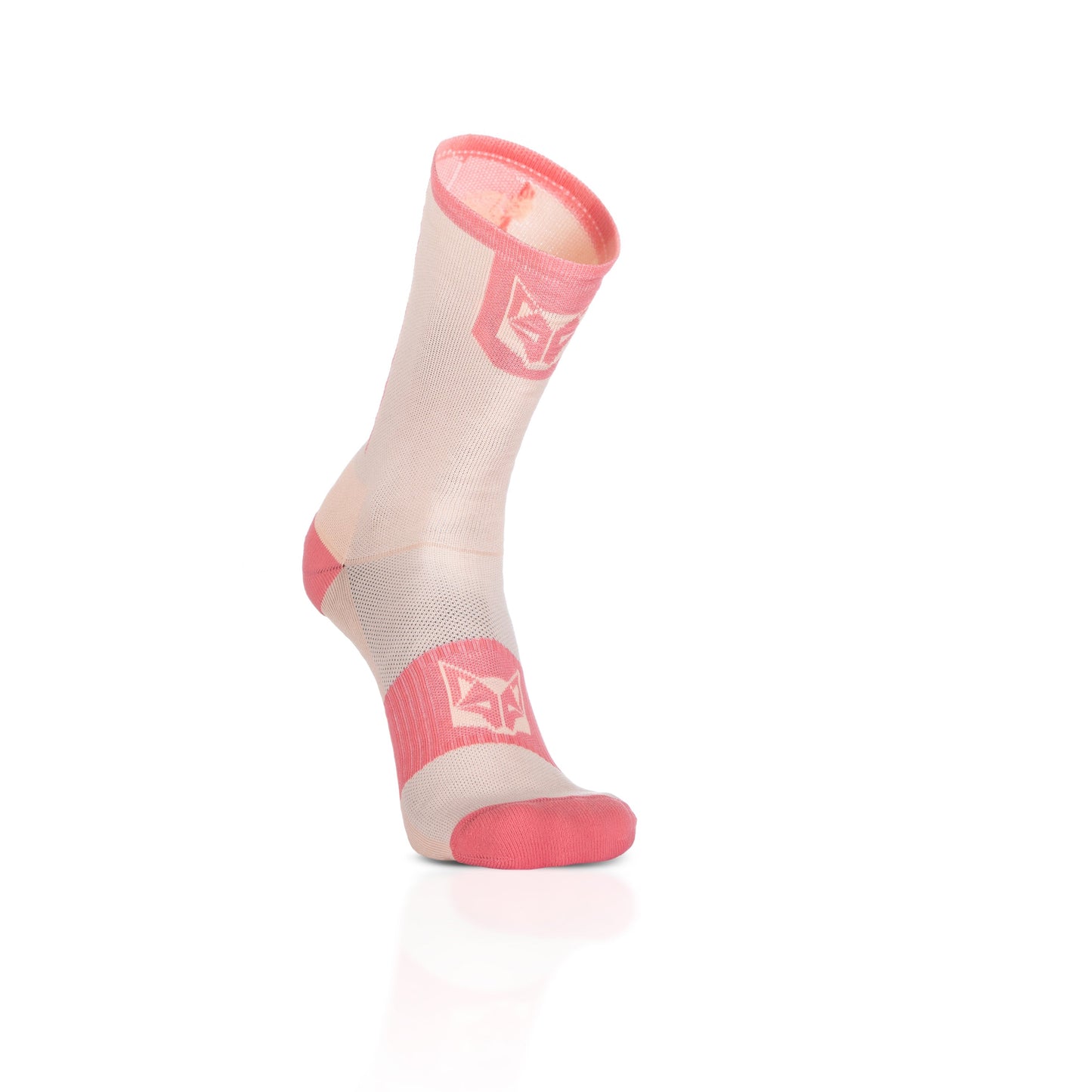 Chaussettes cyclisme hautes - Pink Coral & Pink Salmon