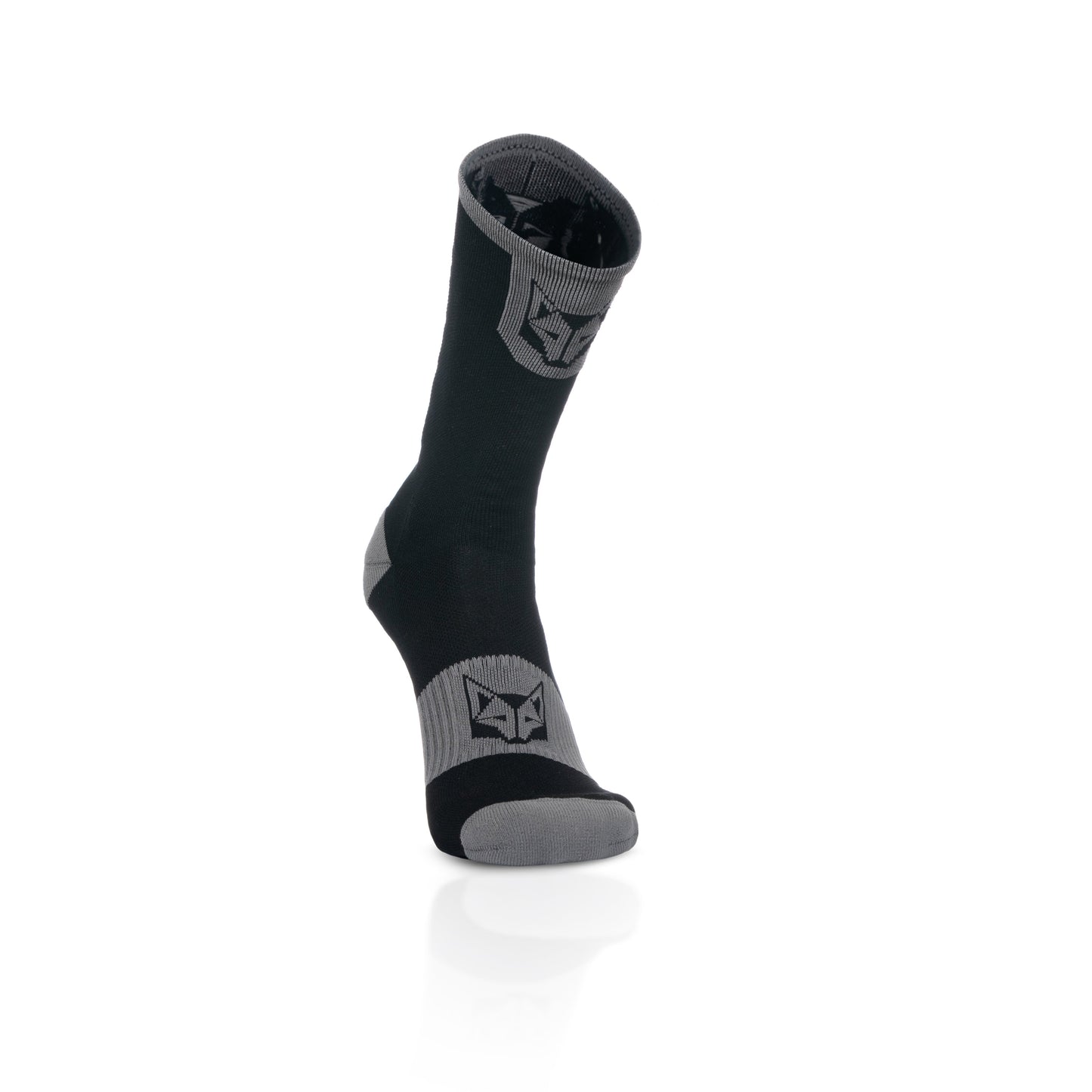Chaussettes cyclisme hautes - Black & Silver Grey