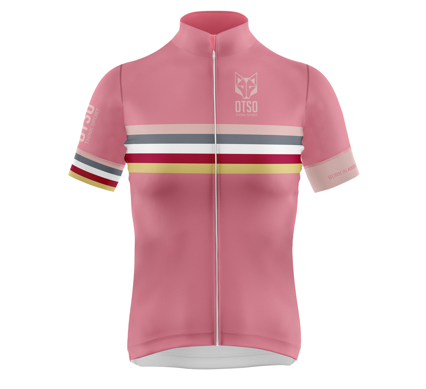Women's Cycling Jersey - Coral Pink Stripes (Clearance)