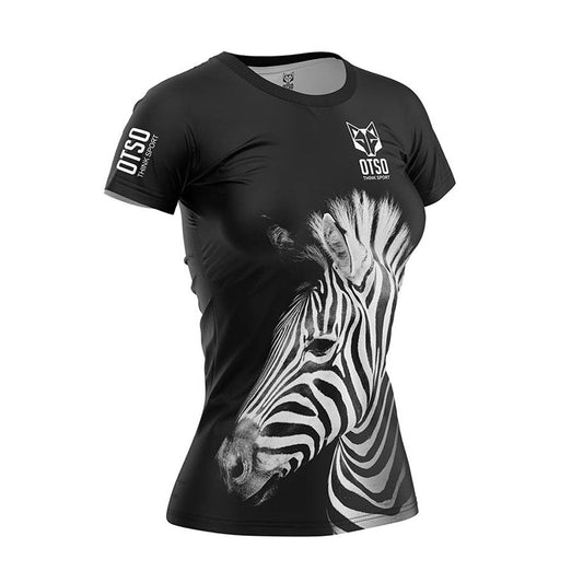 Damen-T-Shirt mit kurzen Ärmeln - Zebra