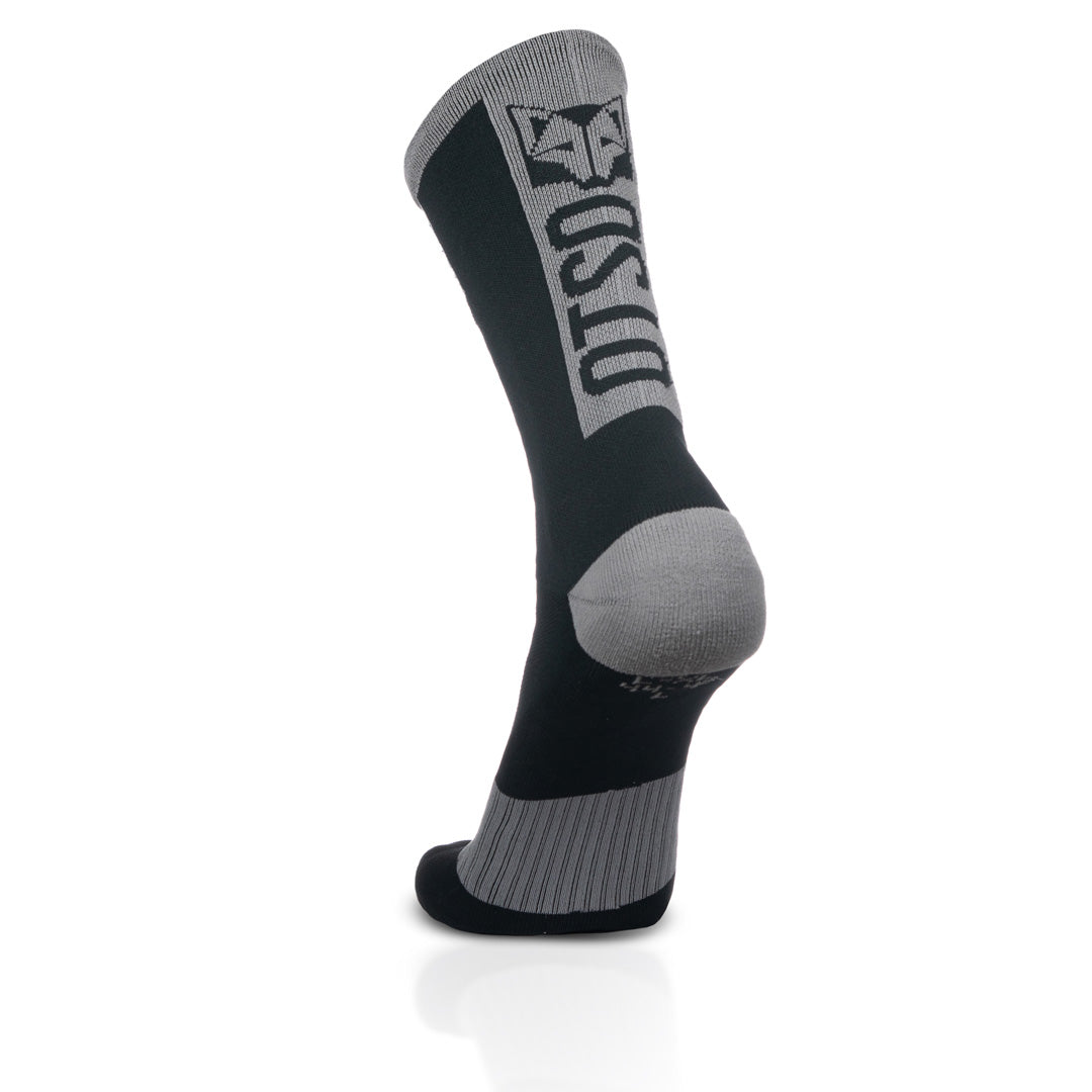 Chaussettes cyclisme hautes - Black & Silver Grey