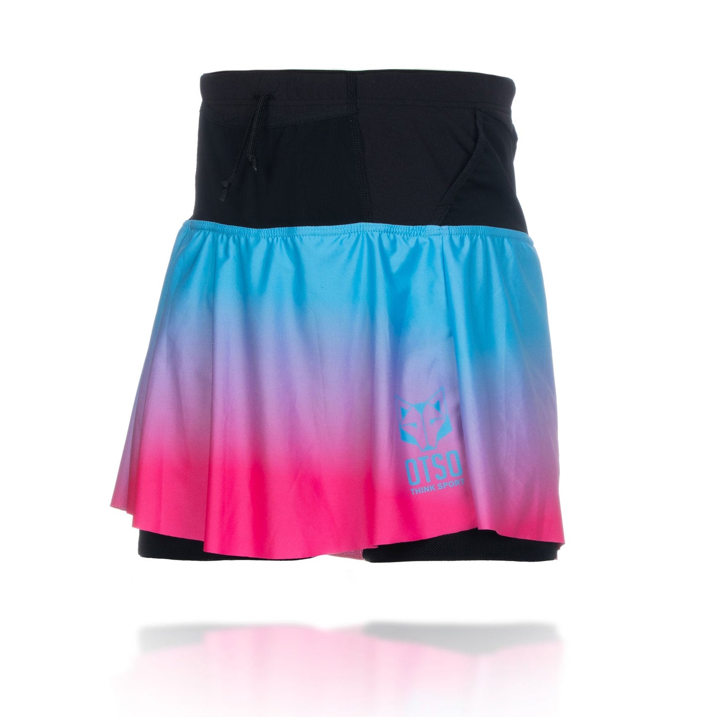 Kurzer Rock - Hellblau & Leuchtend Pink
