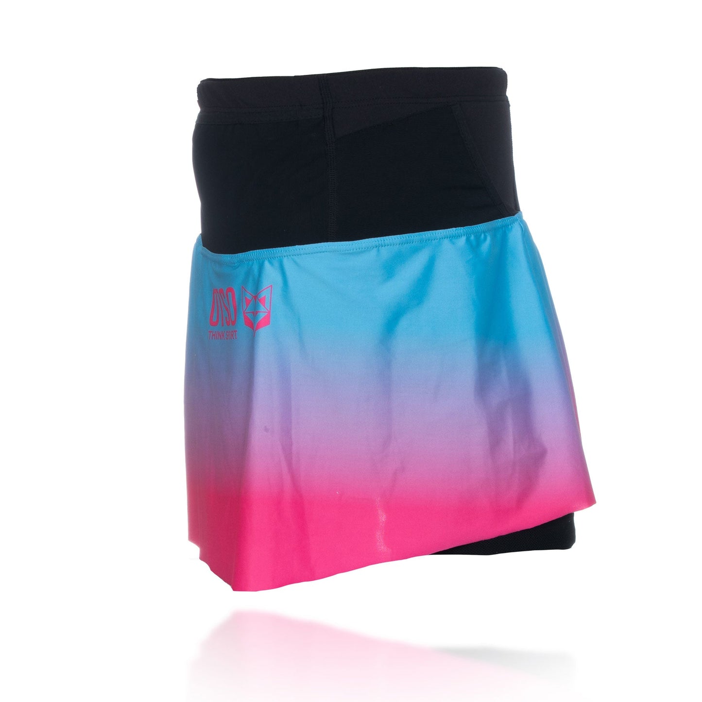 Kurzer Rock - Hellblau & Leuchtend Pink