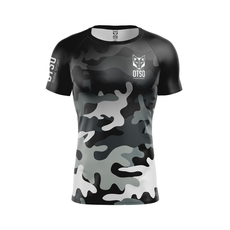 Men's short-sleeve shirt - Grey camouflage