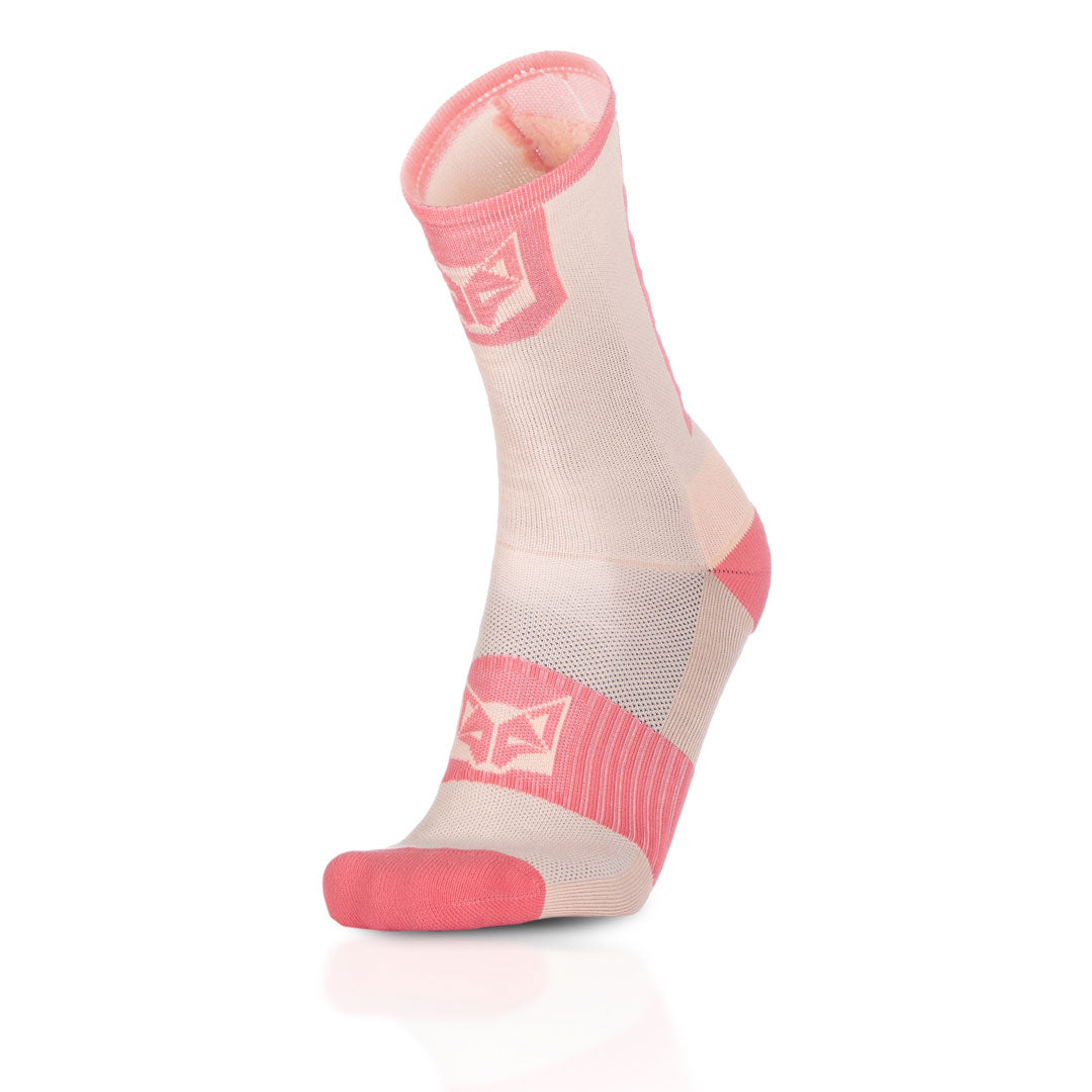 Chaussettes cyclisme hautes - Pink Coral & Pink Salmon
